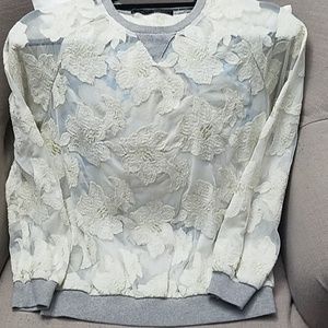 Zara sheer flower top